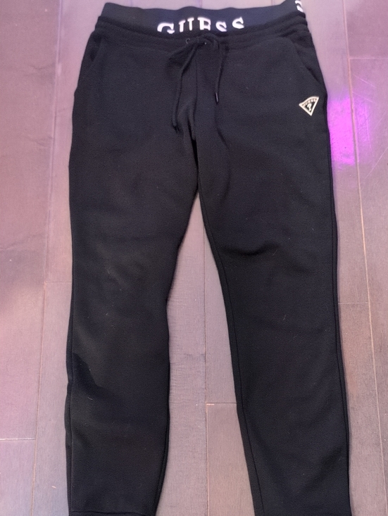 Guess Pants - GUESS Black Logo-Trim Jogger Pants